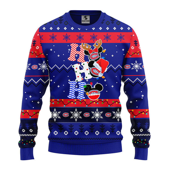 Montreal Canadians Hohoho Mickey Christmas Ugly Sweater