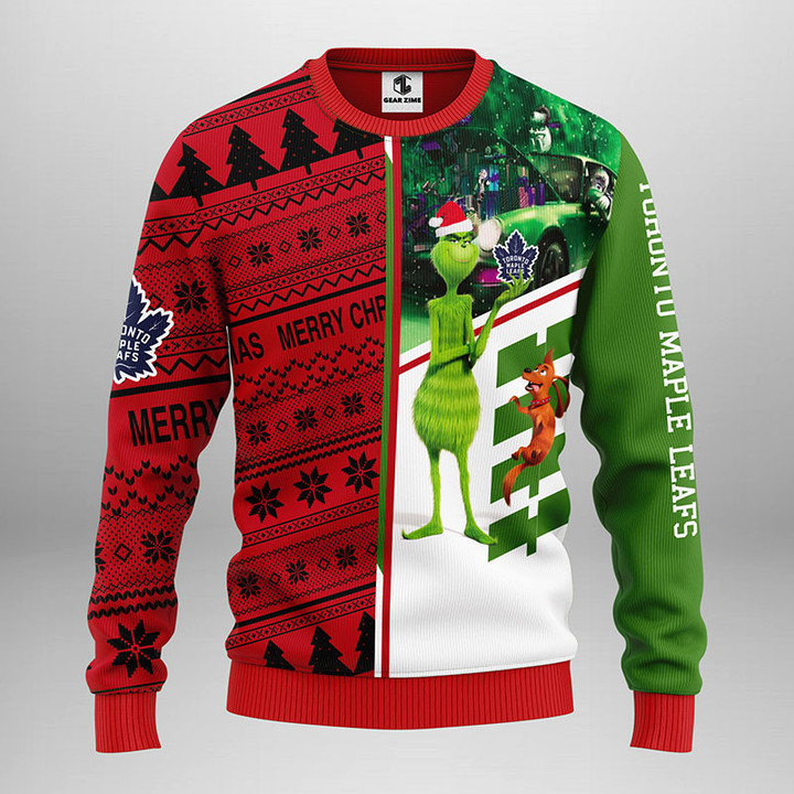 Toronto Maple Leafs Grinch & Scooby-doo Christmas Ugly Sweater
