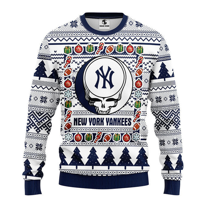 New York Yankees Grateful Dead Ugly Christmas Fleece Sweater