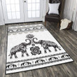 Elephant Mandala Area Rectangle Rug Home Decor