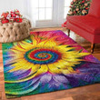 Hippie Sunflower Rectangle Rug Carpet Washable Rugs