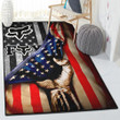 American Fox America Flag Area Rectangle Rugs Carpet Living Room Bedroom