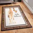 Giraffe Modern Giraffe Nursery Hello Little One Area Rectangle Rugs Carpet Living Room Bedroom