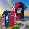 Make 4th Of July Great Again Trump Drink Beer Baseball Jersey, Voting For A Felon 2024 Jersey, Donald Trump 45 47 Usa Jersey