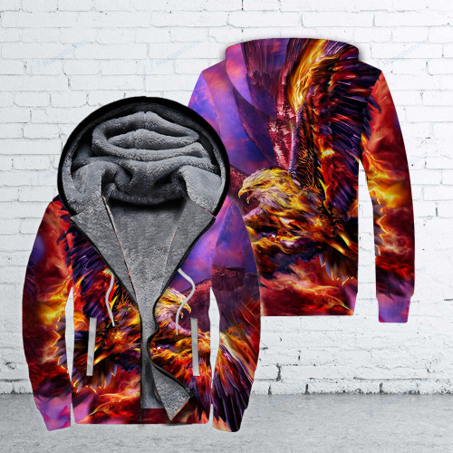 Phoenix Fire Fleece Zip Hoodie All Over Print
