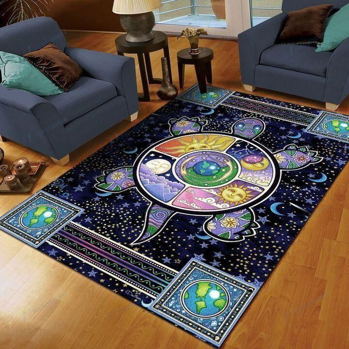 Turtle Area Rectangle Rug Home Decor