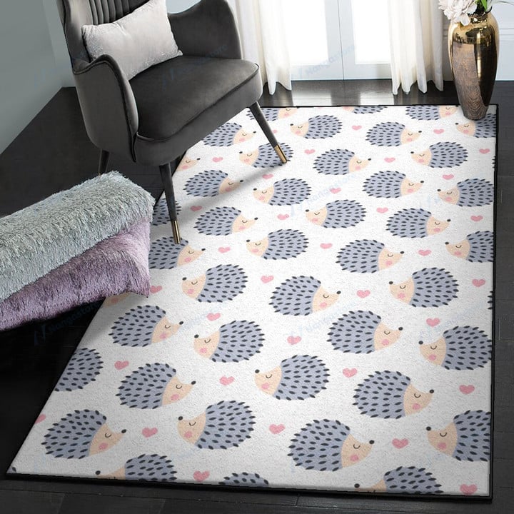 Wild Hedgehog Modern Hedgehog Baby Pattern 3 Area Rectangle Rugs Carpet Living Room Bedroom