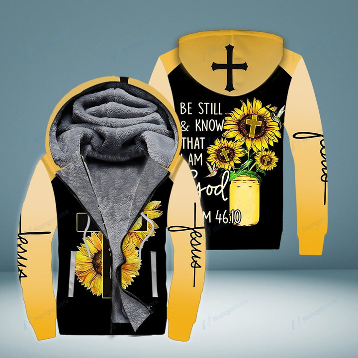 Be Still & Know That I Am God Fleece Zip Hoodie All Over Print