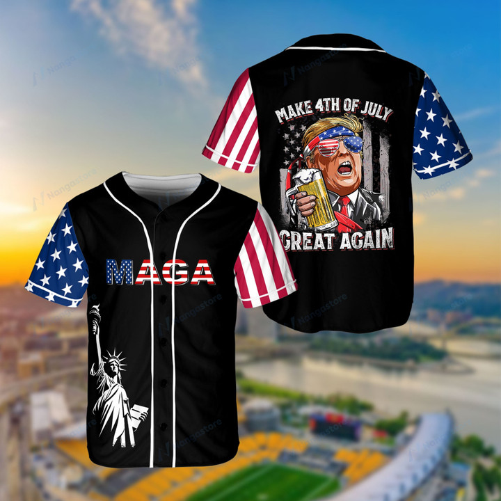 Make 4th Of July Great Again Cheers Baseball Jersey, Maga Trump Indictment Baseball Jersey, Patriotic Shirt, Donald Trump Election Shirt