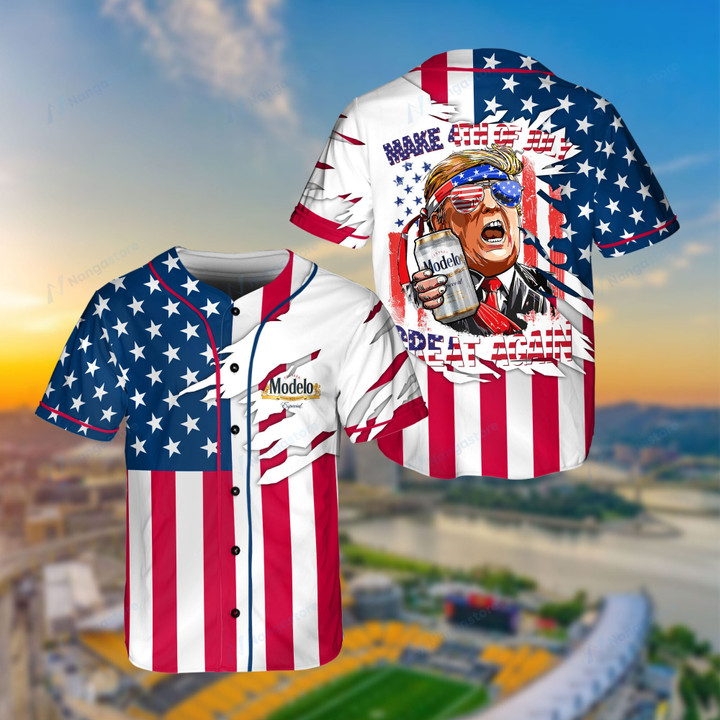 Light Beer Make Great Again Baseball Jersey, Trump 2024 Baseball Jersey, Donald Trump 45 47 Usa Jersey
