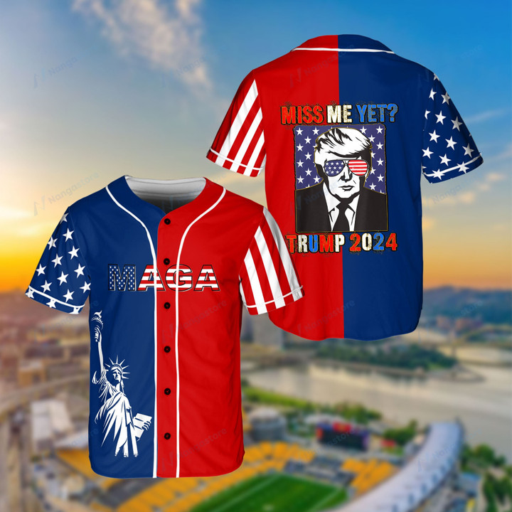 Miss Me Yet Trump Baseball Jersey, Republican Anti Democrat Shirt, Donald Trump Patriotic Jersey, Patriotic Shirt