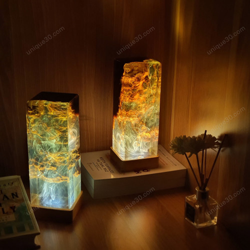 Resin Night Lamp, Epoxy Resin Art, Resin Art, Personalized Gift, Gift For Him, Tech Lover Gift, Ocean Resin Lamp, Turtle Lamp, Resin Turtle
