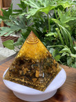 Extra Large Power Orgonite Pyramid stones POP003 can be used to support meditation, reduce electromagnetic waves, improve energy fields, and treat insomnia