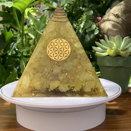 Extra Large Power Orgonite Pyramid stones POP001 can be used to support meditation, reduce electromagnetic waves, improve energy fields, and treat insomnia