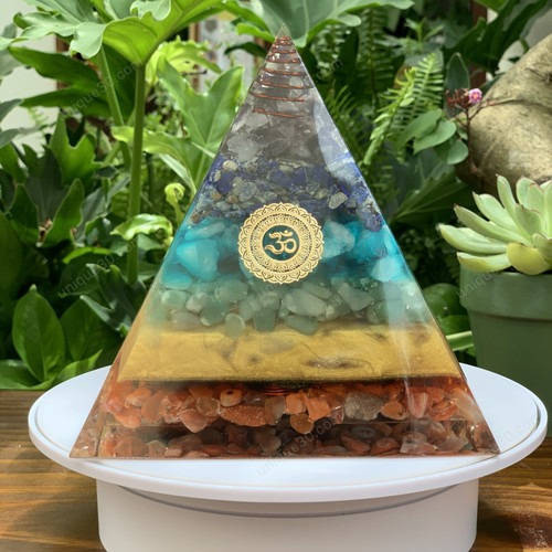 Extra Large Power Orgonite Pyramid stones POP007 can be used to support meditation, reduce electromagnetic waves, improve energy fields, and treat insomnia