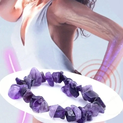 Amethyst Body-purify Slimming Bracelet Natural Amethyst Bead Energy Bracelets for Women Used To Relieve Fatigue Lose Weight Gift