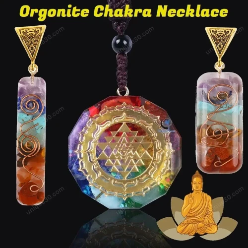 Orgonite Pendant Necklace Energy Generator Emf Protection Healing Crystal Sacred Geometry Chakra Necklaces Meditation Jewelry