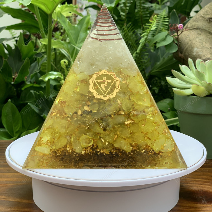 Extra Large Power Orgonite Pyramid stones POP002 can be used to support meditation, reduce electromagnetic waves, improve energy fields, and treat insomnia