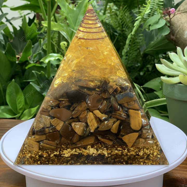Extra Large Power Orgonite Pyramid stones POP003 can be used to support meditation, reduce electromagnetic waves, improve energy fields, and treat insomnia
