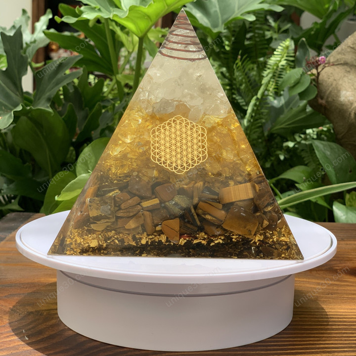 Extra Large Power Orgonite Pyramid stones POP006 can be used to support meditation, reduce electromagnetic waves, improve energy fields, and treat insomnia