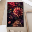 Dahlia graphic printed cool portrait poster.