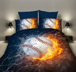 3D Duvet Cover Bed Sheet Pillow Cases Flame Baseball/Football/Basketball