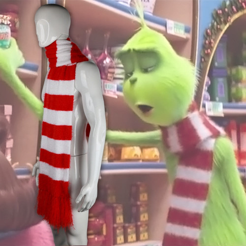 2018 Cartoon The Grinch Scarf Red And White Scarf