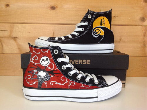 The Nightmare Before Christmas Hand Painted High Top Sneakers 01