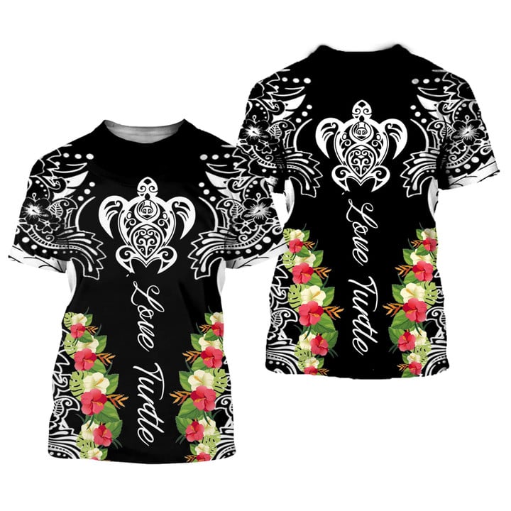 Amazing Polynesian Sea Turtle Tattoo 3D All Over Printed Shirts For Men And Women 29