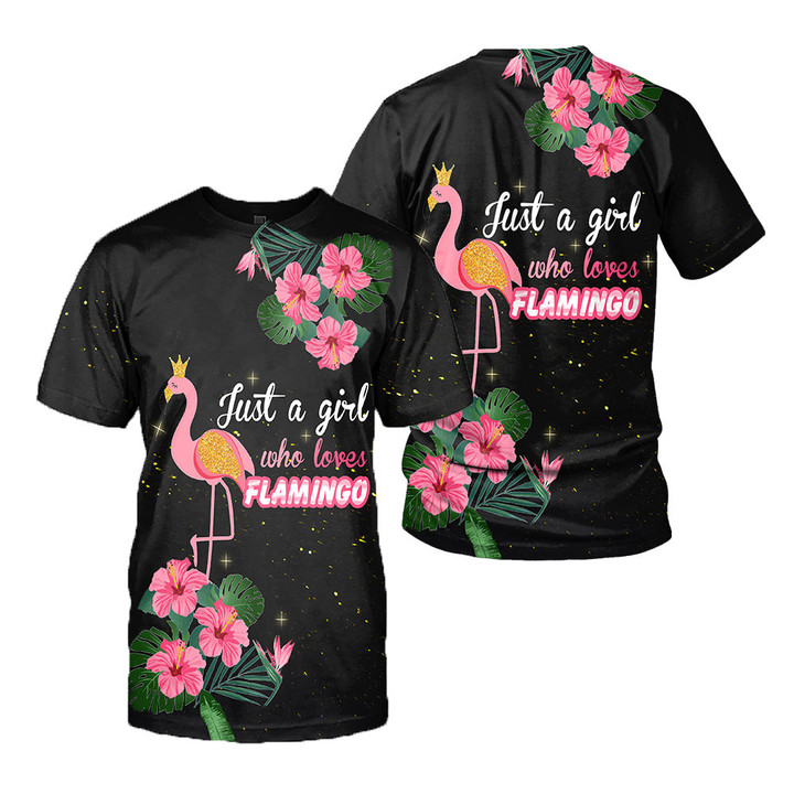 Flamingo Girl 3D All Over Printed Shirts For Men And Women 01