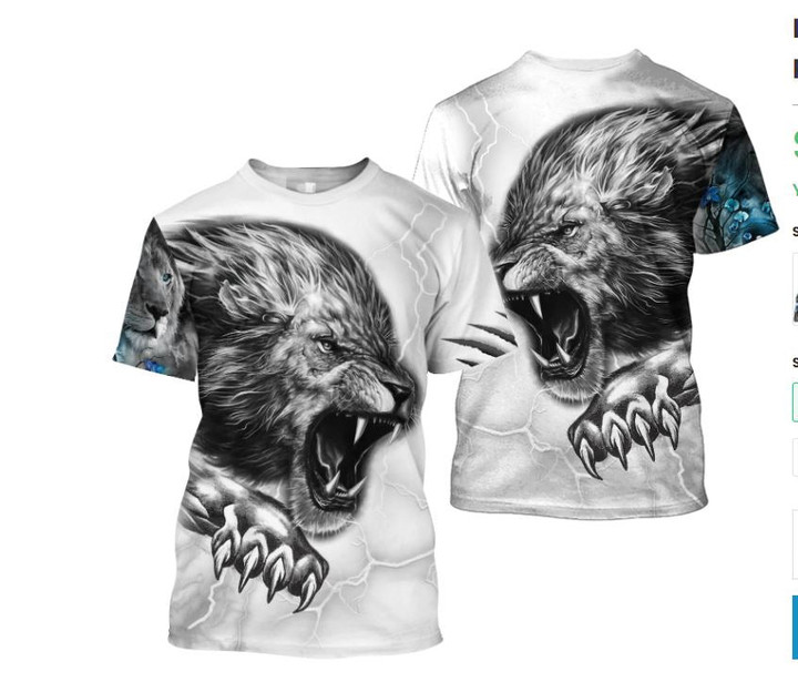 Lightning Lion 3D All Over Printed Shirts For Men And Women 09