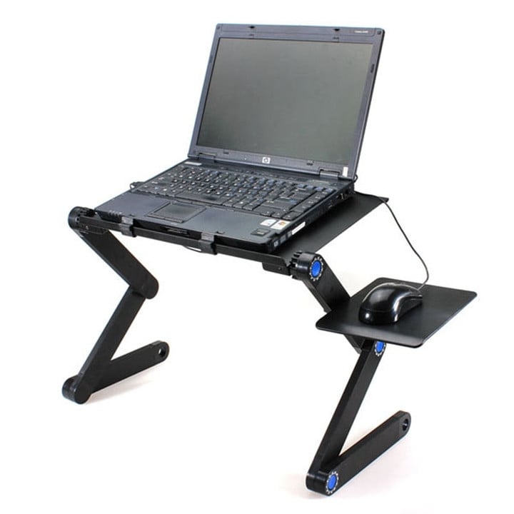Portable 360 Folding Laptop - Table 2 Holes Cooling Laptop Stand Desk Holder with Mouse