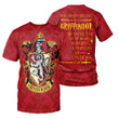 3D All Over Printed Gryffindor Harry Potter Clothes