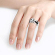 Jack Skellington Rings Set for Women Men Vintage Silver Color Cubic Zirconia Pumpkin Head Finger Rings Female Anel