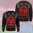 D-D 20 Dragon Ugly Knitted Christmas Sweatshirt, Xmas Sweater, Christmas Sweater, Ugly Christmas Sweater GINUGL44
