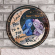 I Love You To The Moon And Back - Personalized Round Wood Sign With 3D Pattern Print