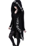 Women's Hooded Cardigan With Witchcraft Pattern