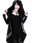 Women's Hooded Cardigan With Witchcraft Pattern
