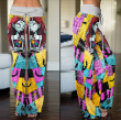 Halloween Nightmare Theme Art Women's High-waisted Wide Leg Pants GINNBC1340