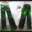 Dark Green Nightmare Theme Women's High-waisted Wide Leg Pants GINNBC1351