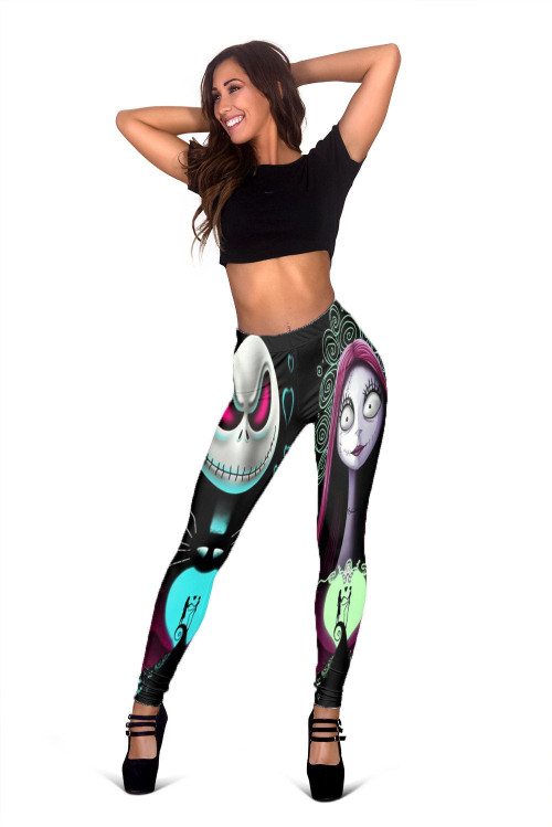 3D All Over Printed Leggings - Jack and Sally