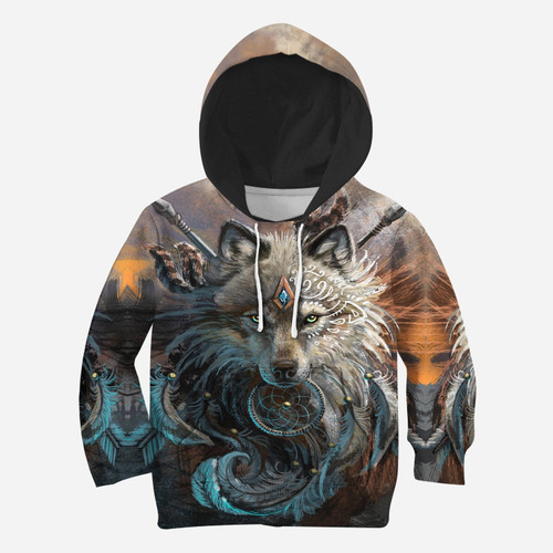 Beautiful 3D All Over Printed Wolf Clothes For Kids