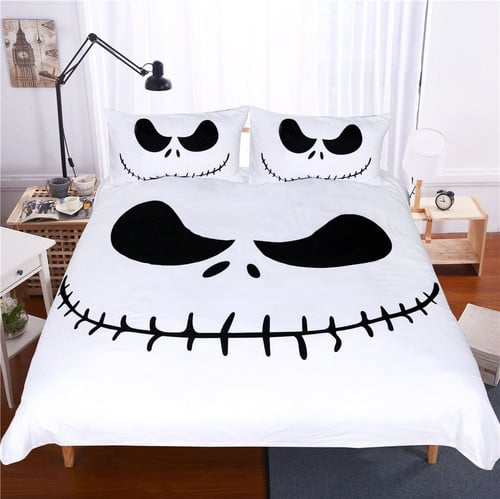 Bedding Set Black and White Nightmare Before Christmas