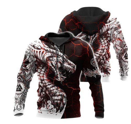 Black & White Tattoo Dragon 3D All Over Printed Shirts For Men And Women 07