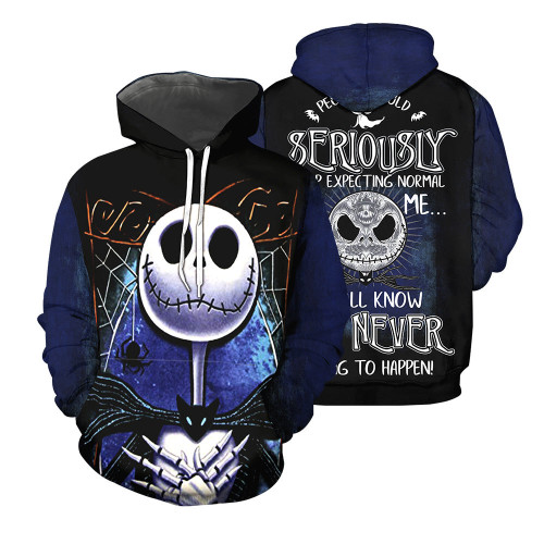 Jack Skellington 3D All Over Printed Shirts For Men And Women - "People Should Seriously, Stop Expecting Normal From Me, We All Know It's Never Going To Happen!