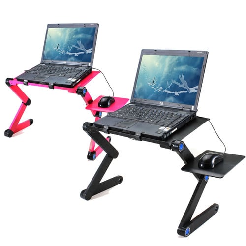 Portable 360 Folding Laptop - Table 2 Holes Cooling Laptop Stand Desk Holder with Mouse