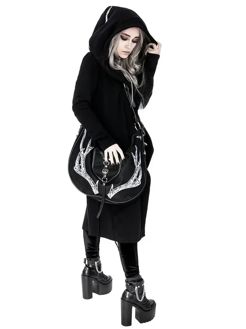 Loose Gothic Punk Long Sleeve Hooded