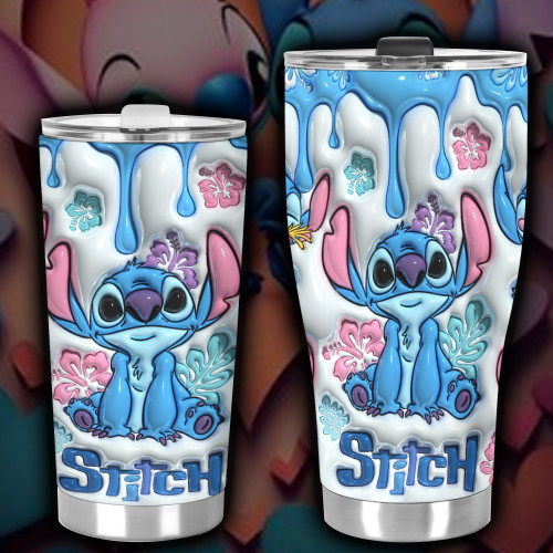 Stitch 3D INFLATED Personalized STAINLESS Tumbler GINLIST202