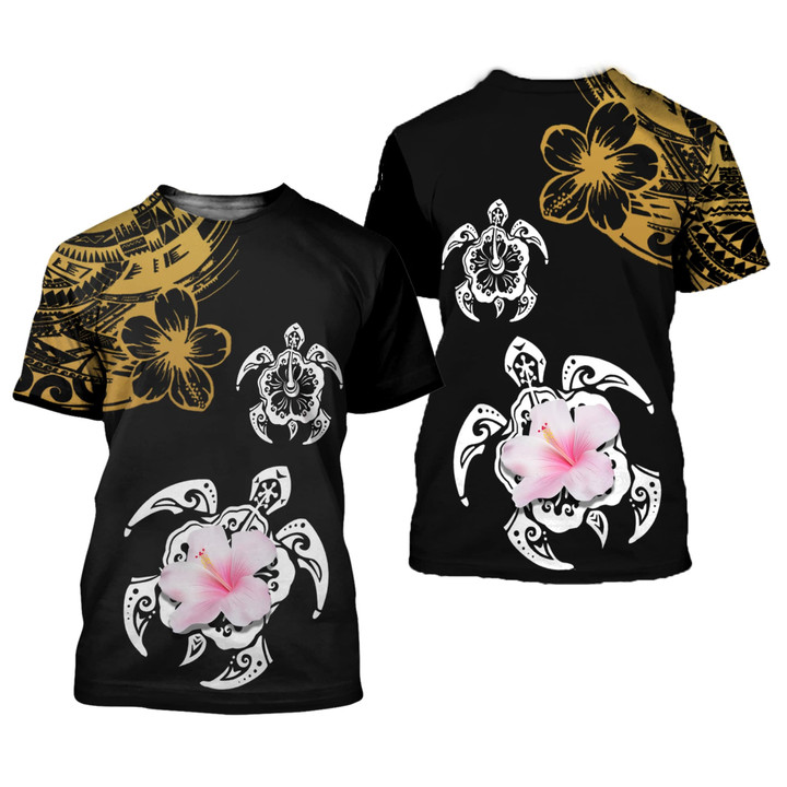 Amazing Polynesian Sea Turtle Tattoo 3D All Over Printed Shirts For Men And Women 13