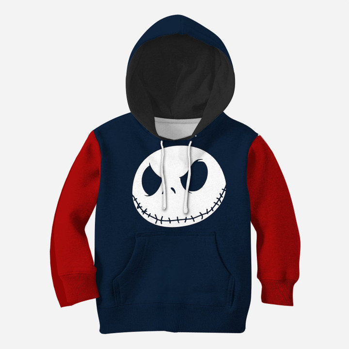 Beautiful 3D All Over Printed The Nightmare Before Christmas Clothes For Kids - Jack Face